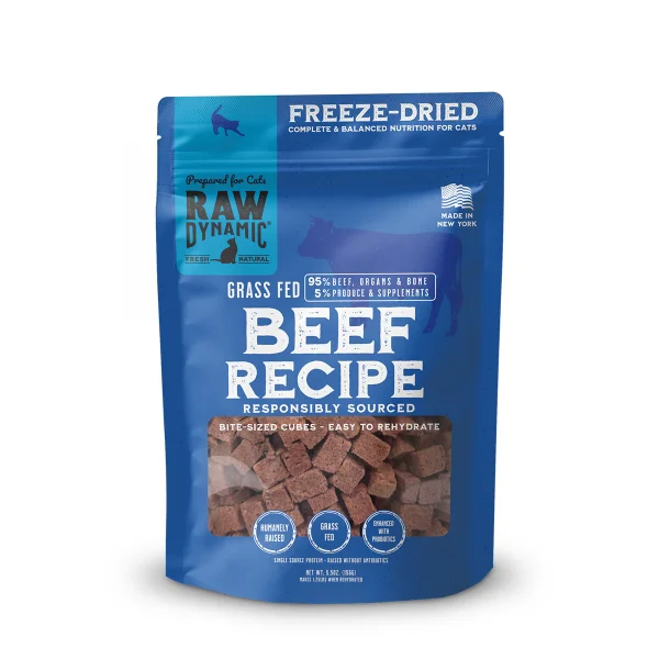 Raw Dynamic Freeze-Dried Beef for Cats - 5.5oz 3 Raw Dynamic Freeze-Dried Beef for Cats - 5.5oz