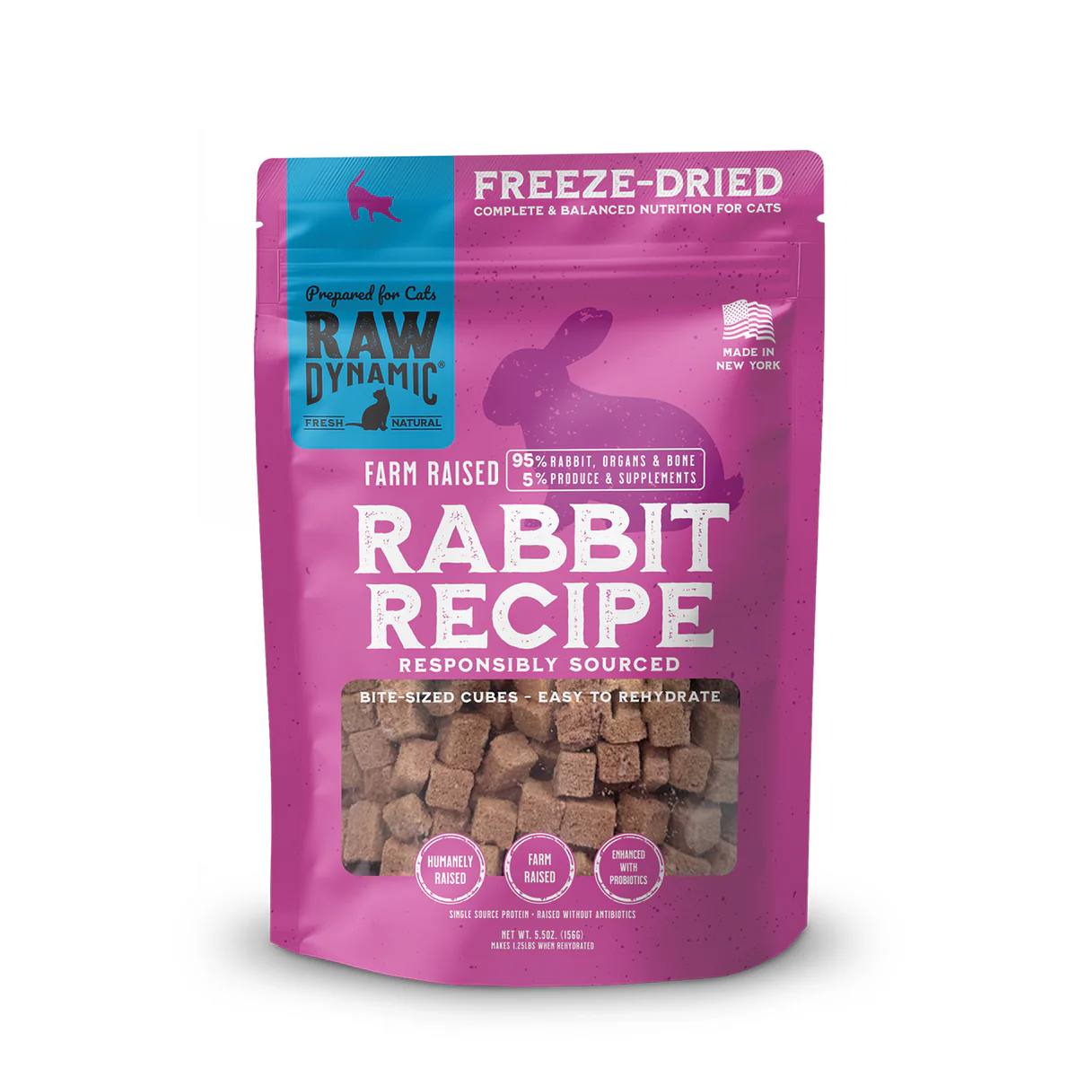 Raw Dynamic Freeze-Dried Rabbit for Cats - 5.5oz 1 Raw Dynamic Freeze-Dried Rabbit for Cats - 5.5oz