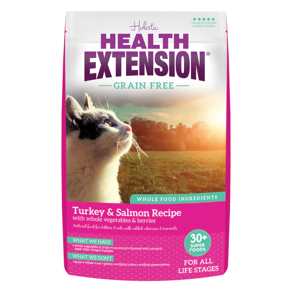 Health Extension Grain Free Turkey & Salmon Dry Food for Adult Cats - 4lbs 1 Health Extension Grain Free Turkey & Salmon Dry Food for Adult Cats - 4lbs