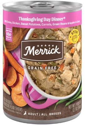 Merrick Classic Grain Free Thanksgiving Day Dinner Canned Food for Adult Dogs - 12.7oz 1 Merrick Classic Grain Free Thanksgiving Day Dinner Canned Food for Adult Dogs - 12.7oz