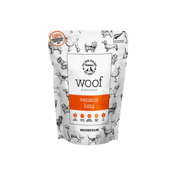 New Zealand WOOF Air-Dried Venison Lung for Dogs - 1.76oz