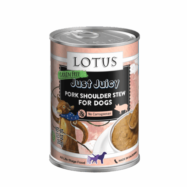Lotus Just Juicy Pork Shoulder Canned Food for Adult Dogs