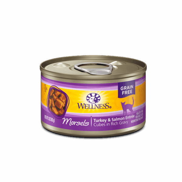 Wellness Turkey & Salmon Morsels Canned Food for Adult Cats