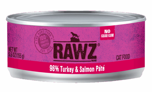 RAWZ 96% Turkey & Salmon Pate Canned Food for Cats