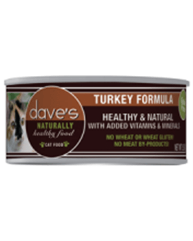 Dave's Naturally Healthy Grain Free Turkey Canned Food for Adult Cats 1 Dave's Naturally Healthy Grain Free Turkey Canned Food for Adult Cats