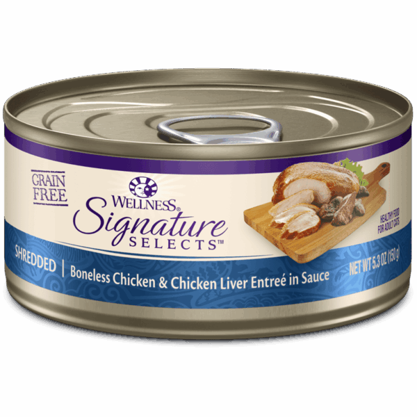 Wellness CORE Signature Selects Shredded Chicken & Chicken Liver Canned Food for Adult Cats