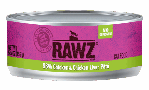 RAWZ 96% Chicken & Chicken Liver Pate Canned Food for Cats