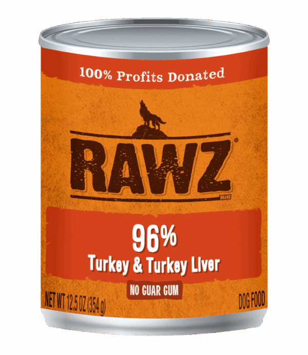 RAWZ 96% Turkey & Turkey Liver Canned Food for Dogs