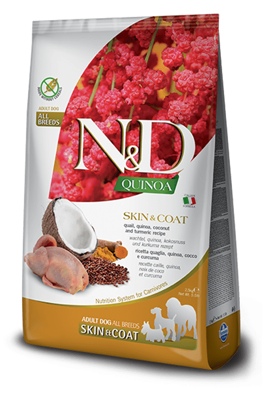 Farmina N&D Quinoa: Skin & Coat Quail Dry Food for Adult Dogs - 5.5lbs 1 Farmina N&D Quinoa: Skin & Coat Quail Dry Food for Adult Dogs - 5.5lbs