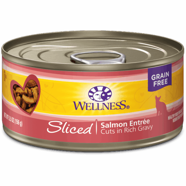 Wellness Salmon Sliced Canned Food for Adult Cats