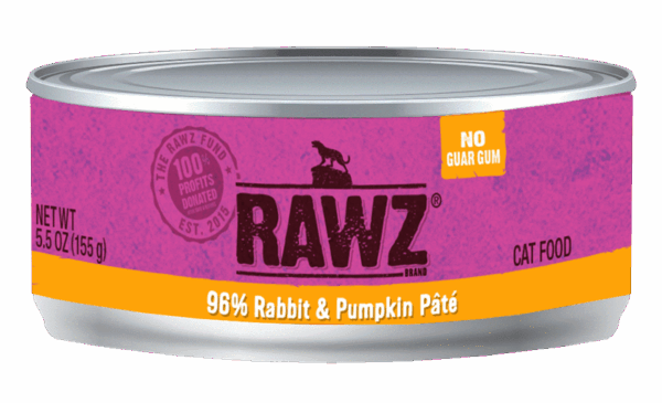 RAWZ 96% Rabbit & Pumpkin Pate Canned Food for Cats