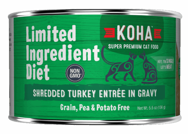 Koha Limited Ingredient Diet Shredded Turkey Canned Food for Adult Cats