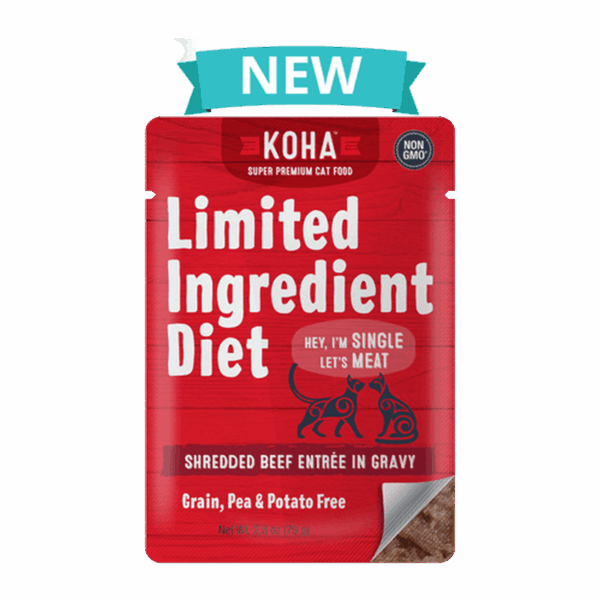 Koha Limited Ingredient Diet Shredded Beef Canned Food for Adult Cats